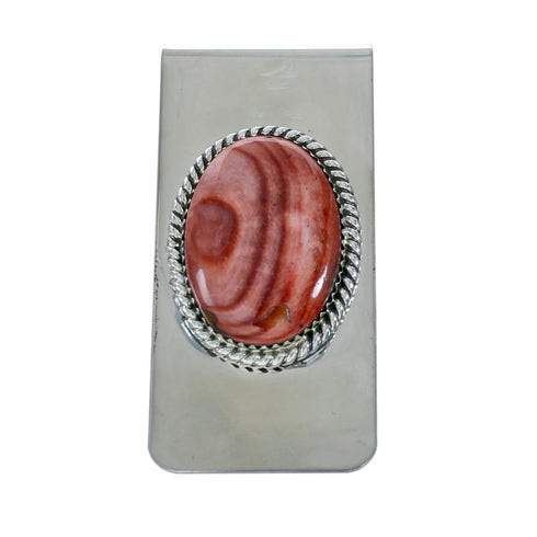Genuine Navajo Oyster Shell Sterling Silver Money Clip X10871